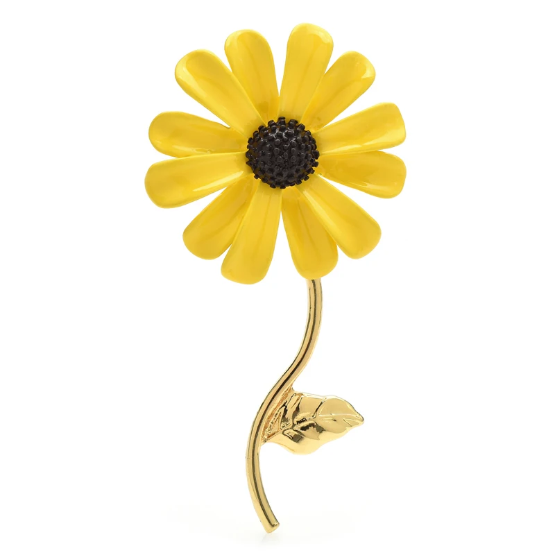 

Wuli&baby Beauty Daisy Flower Brooches For Women Unisex 4-color Enamel Charming Plants Party Office Brooch Pins Gifts