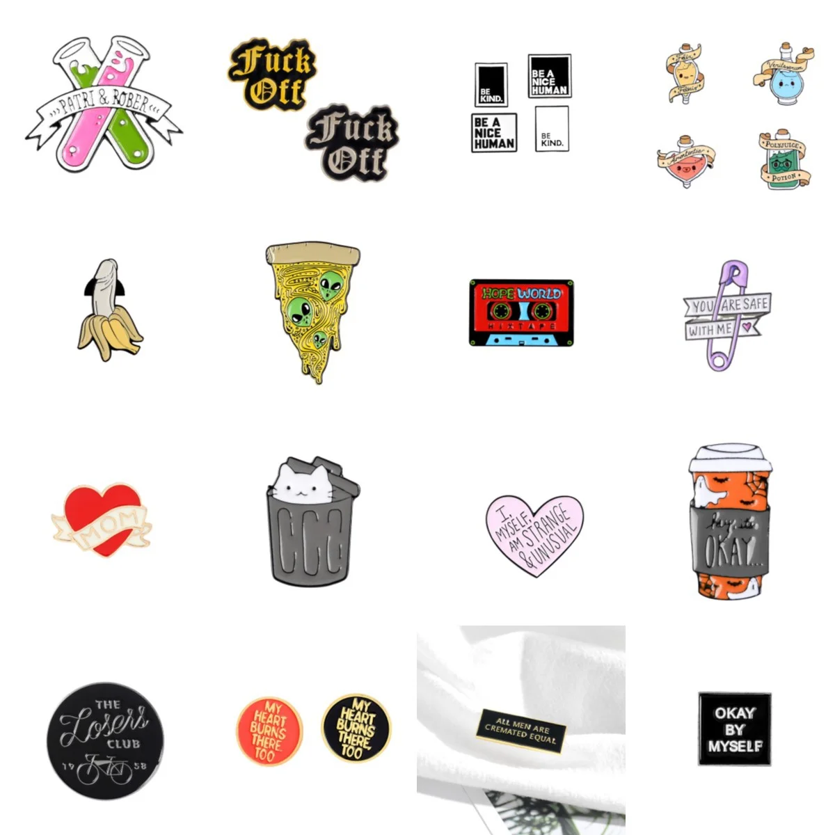 

Эмалированная булавка, искусственная, забавная, буква, фразовая, антитрадиционная брошь