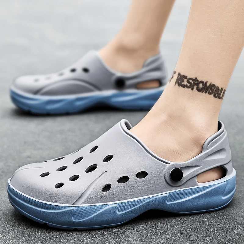 Новинка 46 больших размеров комплект дышащей пляжной обуви на платформе Мужская
