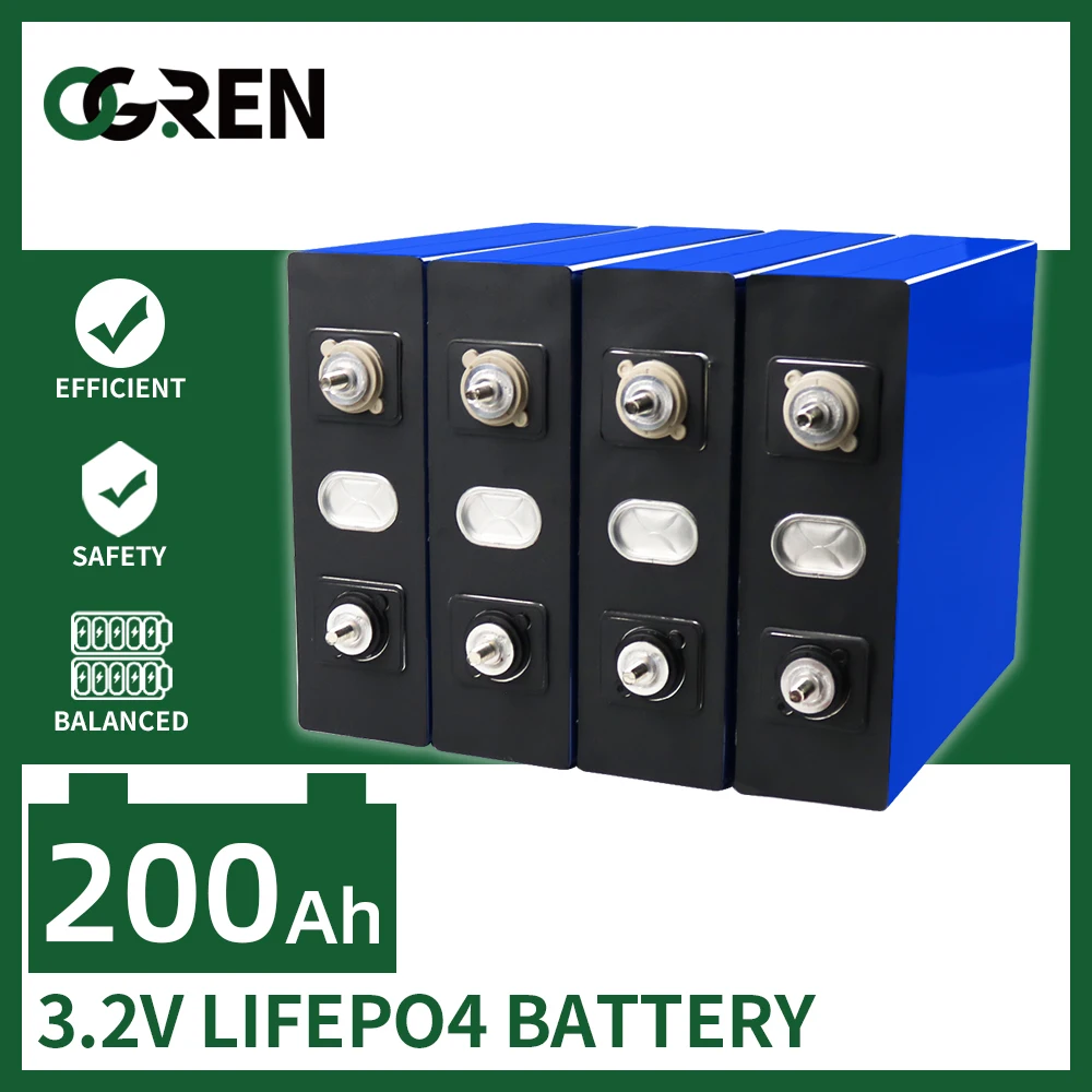 3.2V Lifepo4 bateria 200AH 1/4/16 sztuk akumulator litowo-żelazowo-fosforanowy DIY 12V 24V 48V RV wózek golfowy magazynowania energii łódź