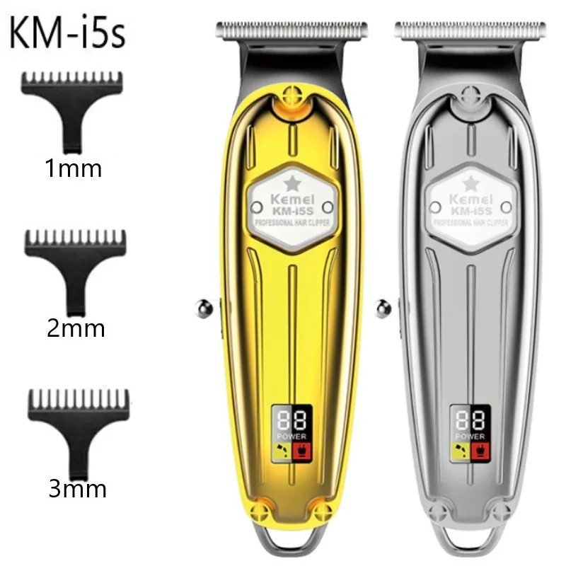 

Профессиональная машинка для стрижки волос Kemei KM-i5s, полностью Металлическая, перезаряжаемая, для стрижки бороды