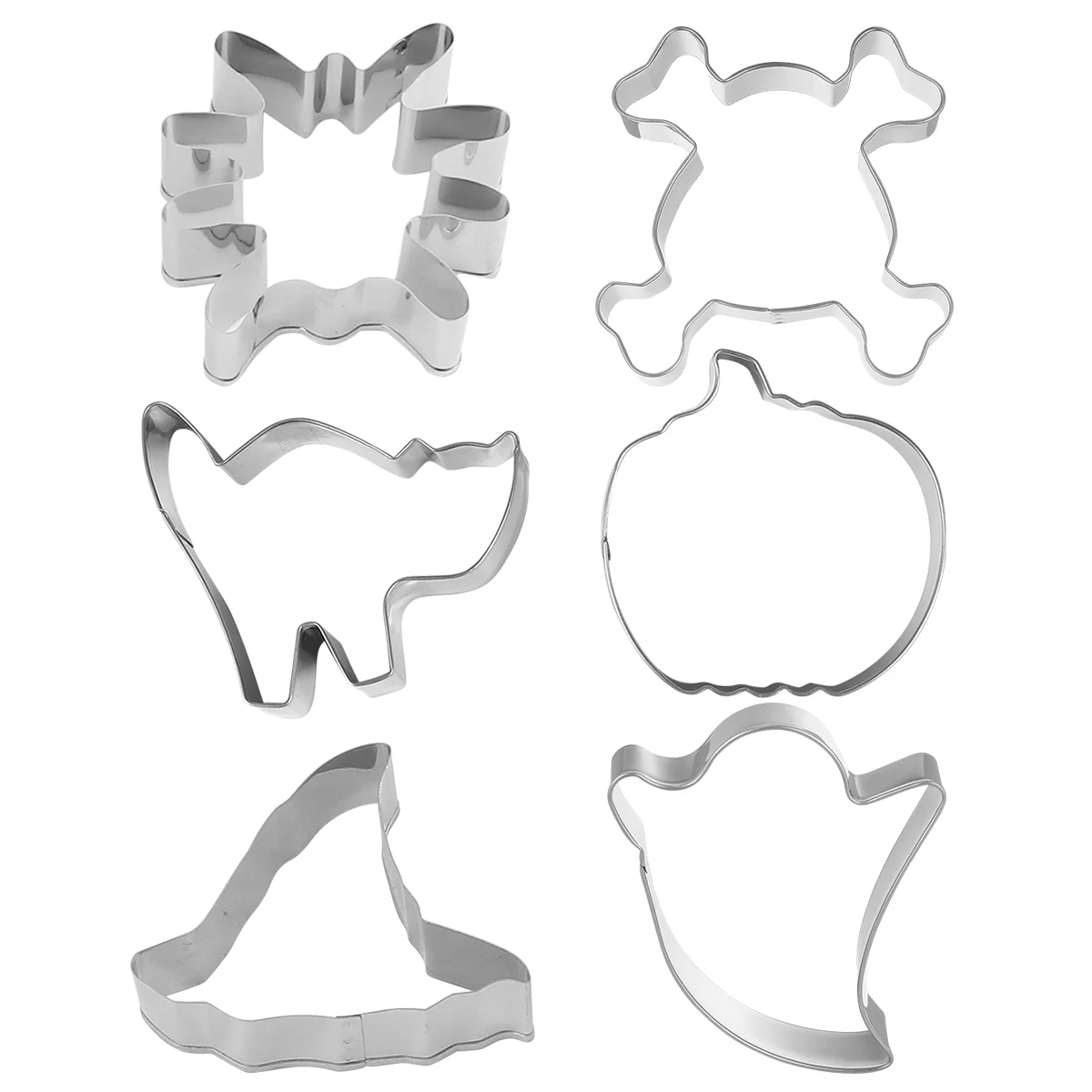 

6pcs Cookie Pumpkin Bat Biscuit Stainless Steel Holiday Molds for Party Decoration