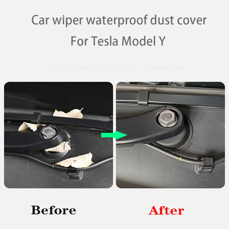 

For Tesla Model Y 2020-2022 Silica gel Wiper Hole Protector Plugs Car wiper waterproof dust cover 2PCS