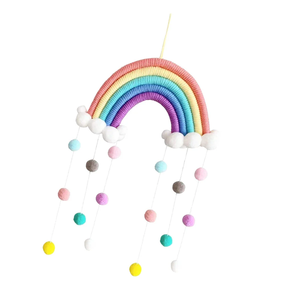 

1pc Hanging Ornament Kids Tent Accessories Wall Tassel Room Nursery Decor Woven Rainbow Wall Hanging