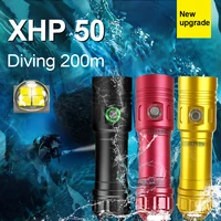 paweinuo professional powerful diving led flashlight scuba diving light ipx8 underwater lamp rechargeable 18650 200m torch light