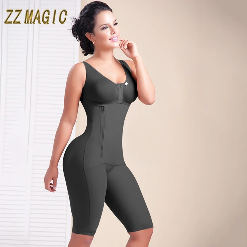 

Корсет Women Tummy Control Fajas Front Closure Side Zipper Full Body Shaper Postpartum Bodysuit Waist Trainer Body Shape