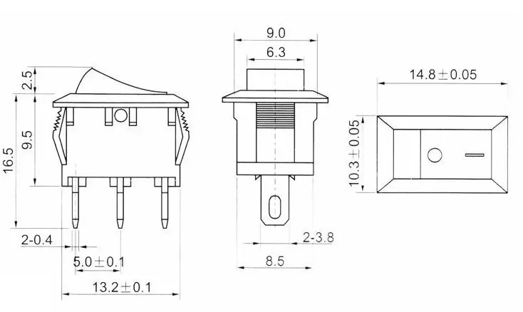 10 шт. кулисный переключатель ВКЛ/ВЫКЛ 117S 2-контактный 250V3A 125V6A ВКЛ-ВЫКЛ черный