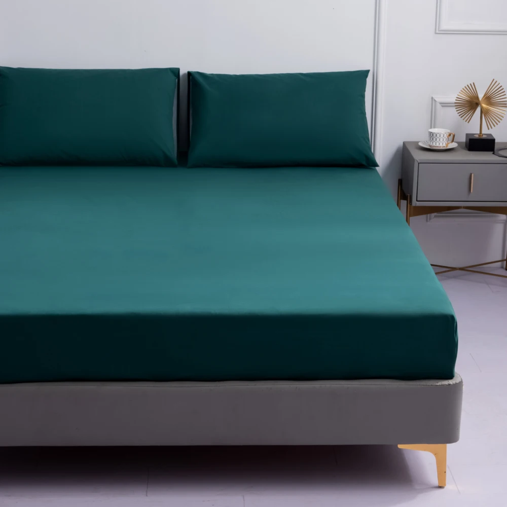Темно-зеленая Водонепроницаемая постельная Простыня из полиэстера наматрасник
