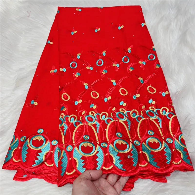 

5 Yards Embroidery African 100% Cotton Fabrics Lafaya Swiss Voile Lace Popular Dubai Style Dress Material For Wedding Party 7L53