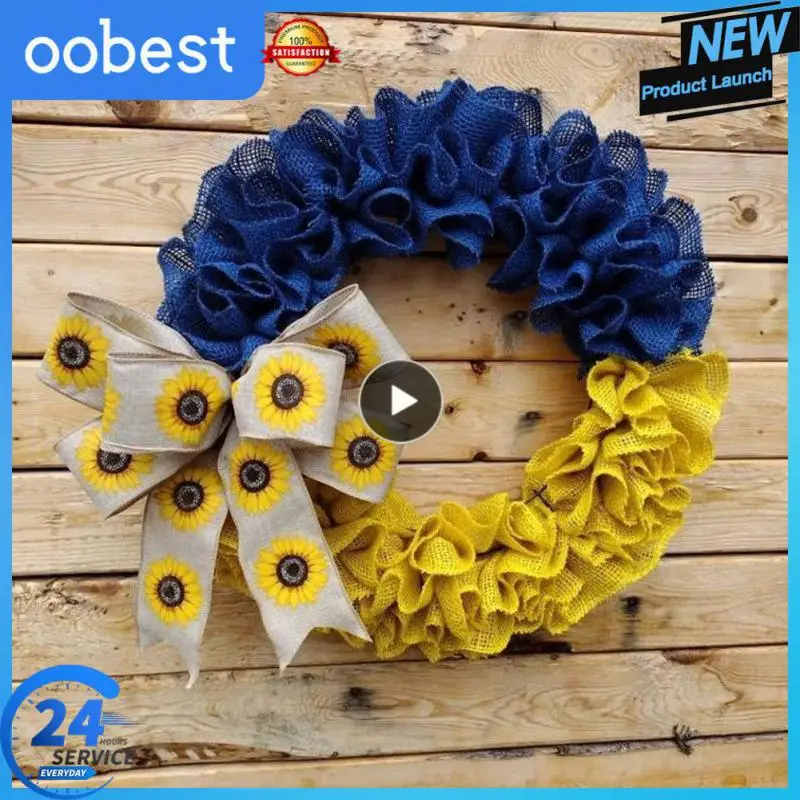 

Solidarity For Ukraine Ukrainian Garland Yellow-blue Front Door Wreath Handmade Door Hanging Decoration Home Decor Spring Decor