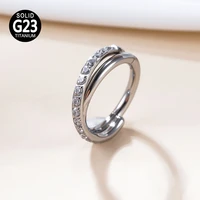 g23 titanium body jewelry alternately cz pave face hinged segment hoop nose ring clicker labret ear tragus cartilage piercing