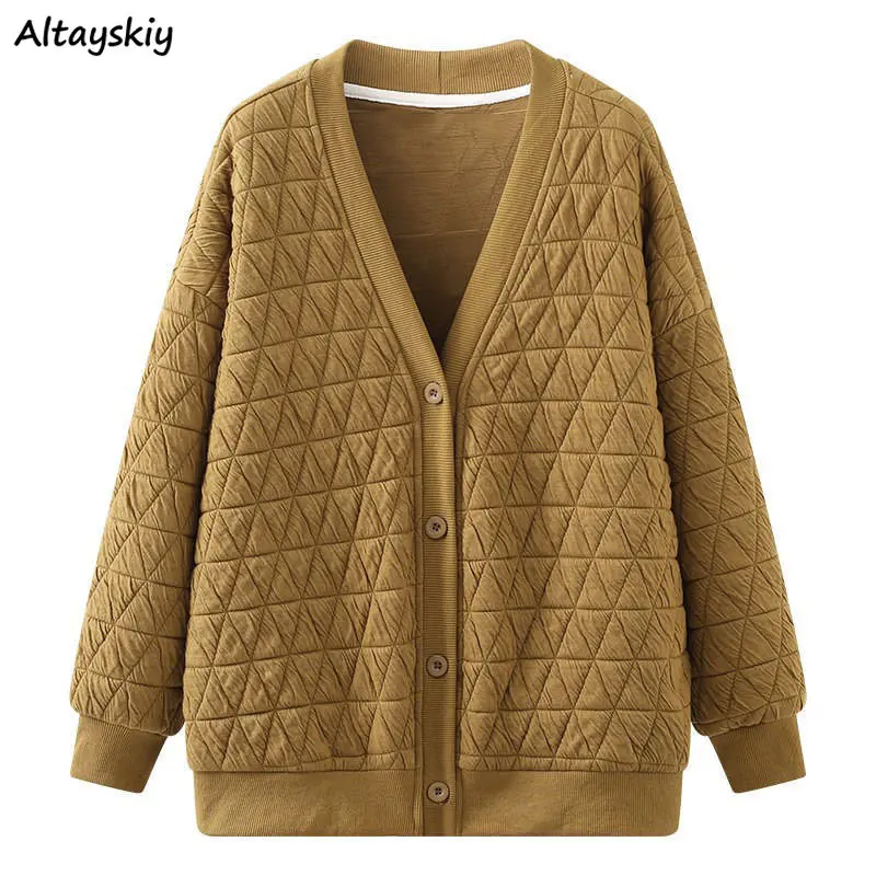 

Куртка женская с V-образным вырезом, винтажный однотонный свободный Универсальный Модный повседневный элегантный уличный жакет в стиле Харадзюку, на осень