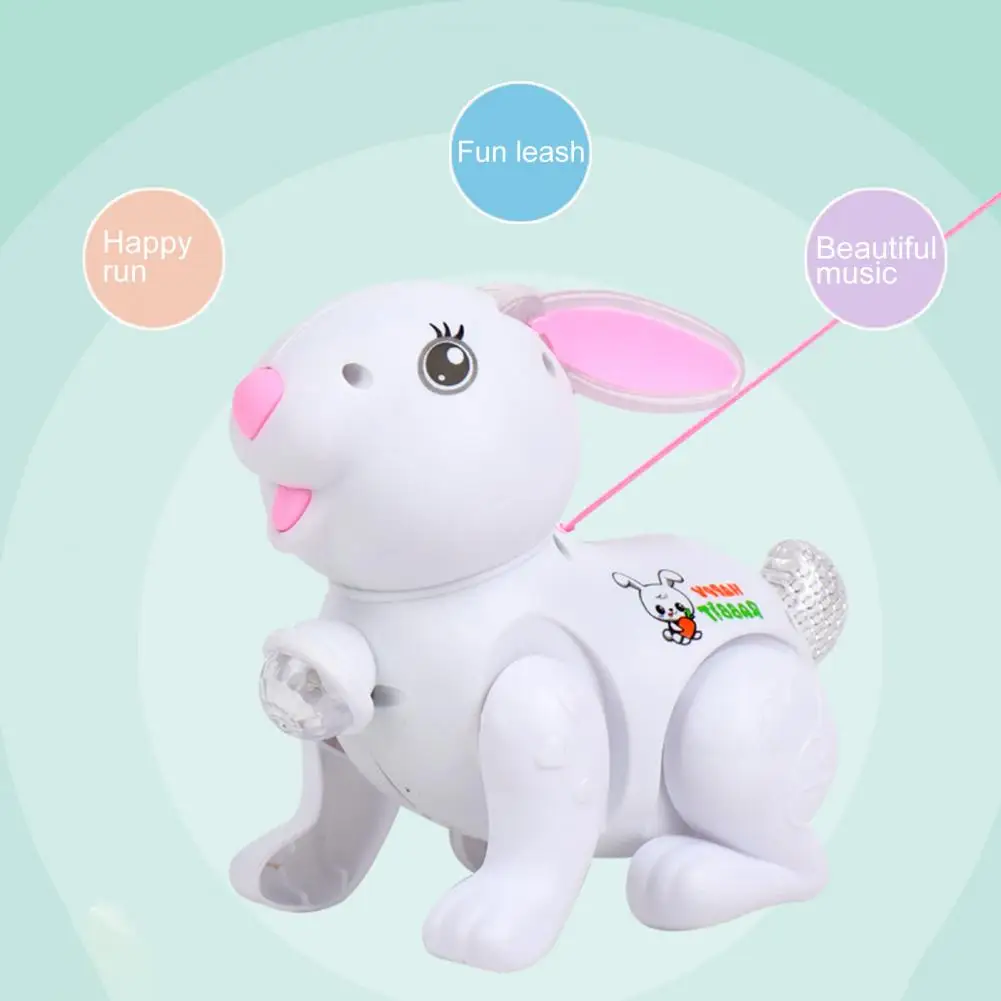 

Compact Practical Electric Leashing Walking Bunny Kids Educational Toy Smooth Luminous Animal Toy Funny Gift Bag Stuffer