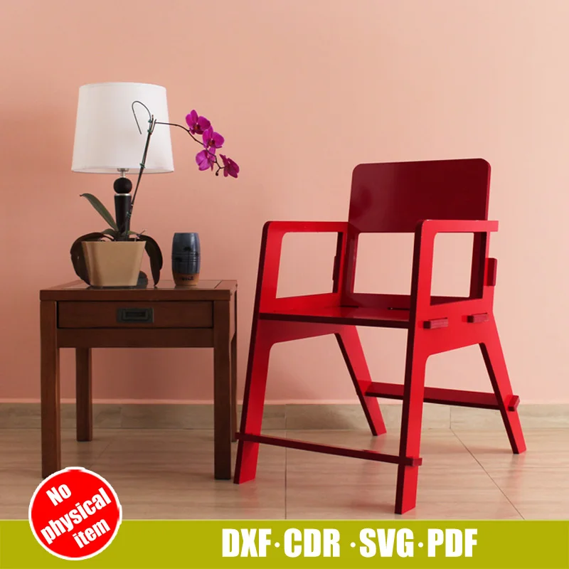 

3D Puzzle Plywood Chair Design Furniture Template CDR DXF PDF SVG Vector CNC Plan for CNC Laser Plasma Cutting