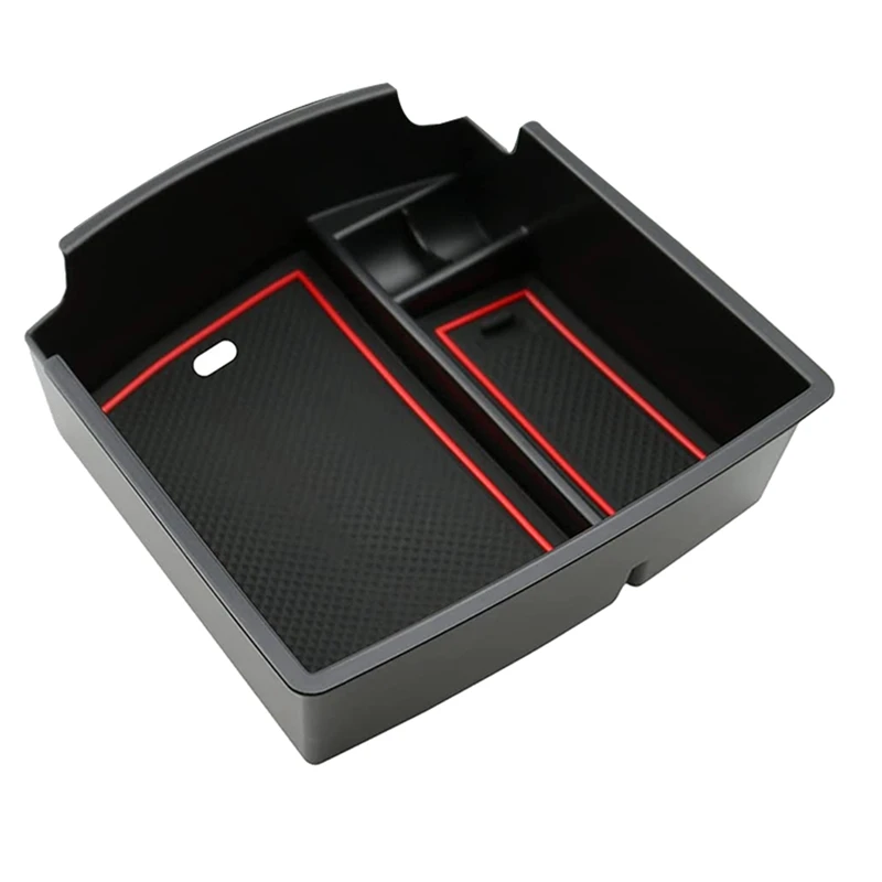 

Car Central Console Armrest Storage Box Holder Interior Organizer Glove Tray For Hyundai Kona 2018-2022 Red