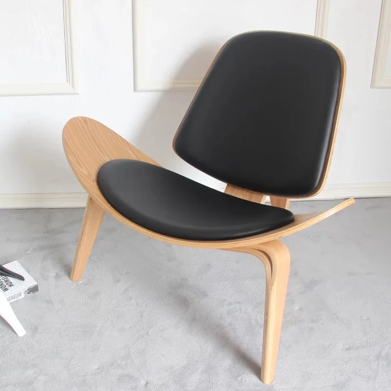 

Modern living room fabric wood Shell shape single Accent ch07 Chair