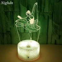 colorful creative gift 3d table lamp ballet room decor night light touch remote control led energy saving nightlight for child