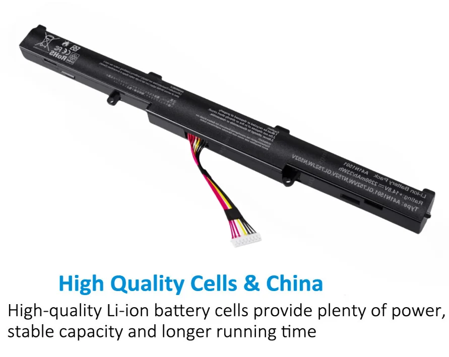 Высококачественный аккумулятор для ноутбука A41N1501 ASUS GL752JW GL752 GL752VL GL752VW N552 N552V N552VW