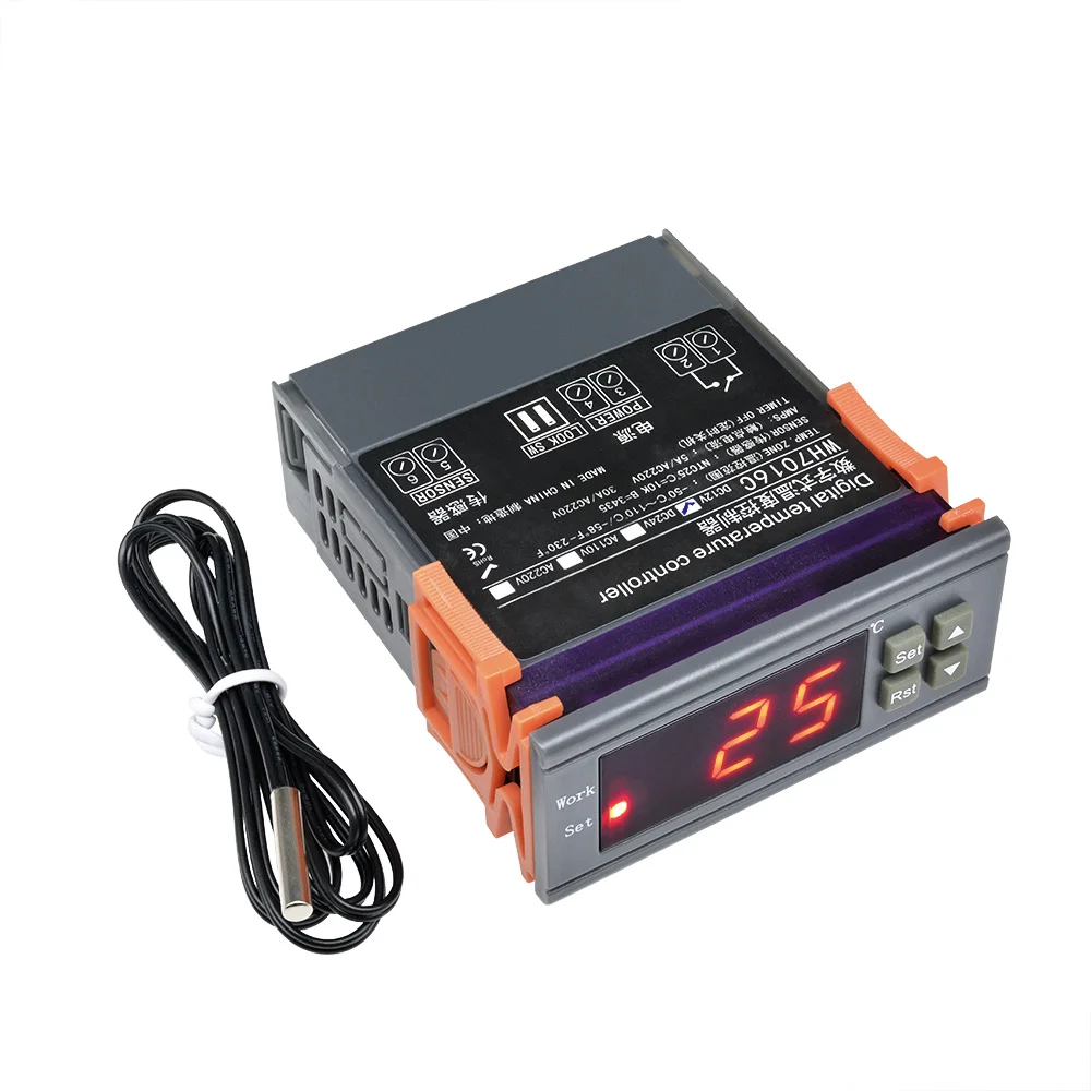 

Digital Temperature Controller WH7016C -50-110℃ Thermoregulator Thermostat Switch Thermometer Heater Cooler + Probe