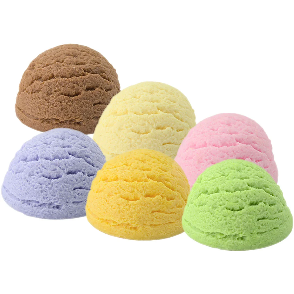

6Pcs Artificial Ice Cream Balls Realistic Fake Ice Cream Model for Home Shops Decoration