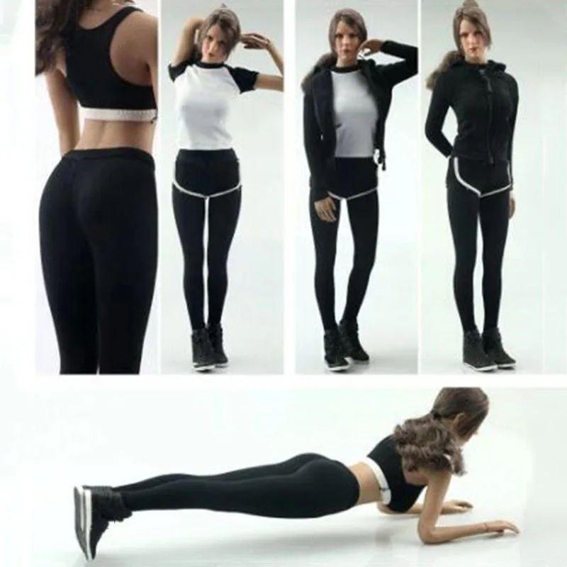 FA007 масштаб 1/6 Женская одежда для фитнеса одежда для йоги Толстовка Свитшот спортивные брюки костюм одежда Комплект для 12 дюймов экшн-фигурки тела