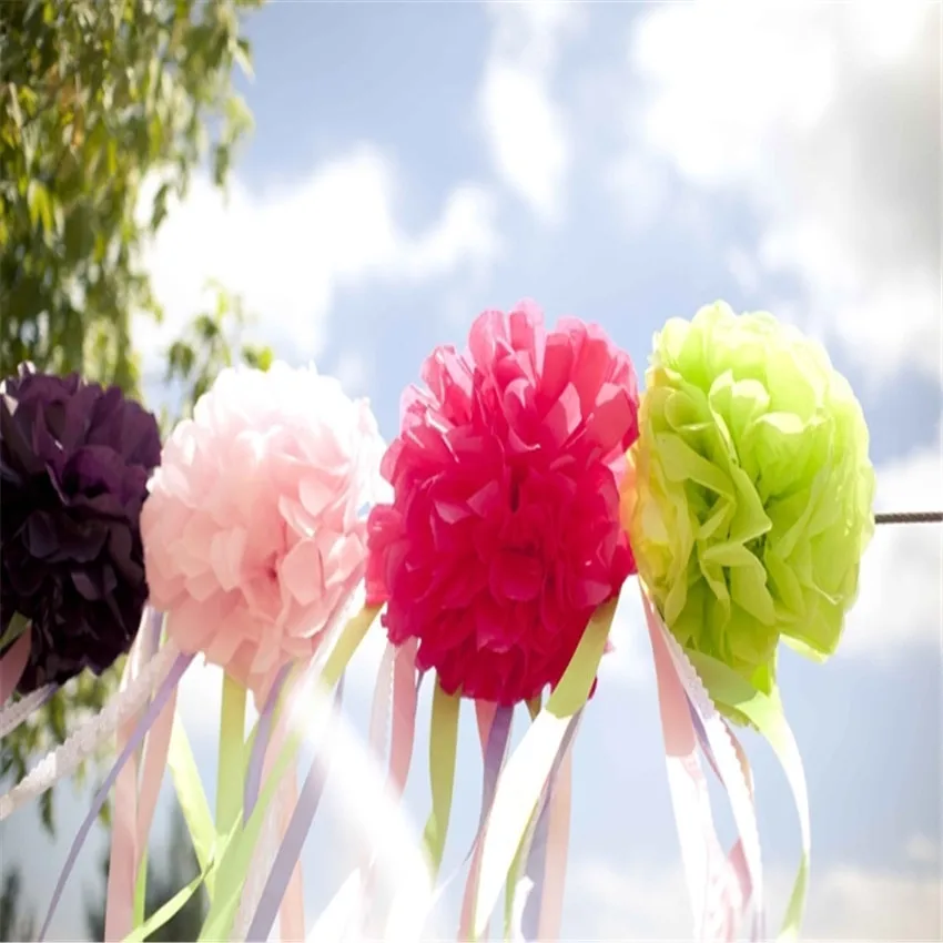 

6 inch (15cm) Tissue Paper Pom Poms Wedding Party Decor Paper Flower For Wedding Decoration /Garden Supplies 22pcs