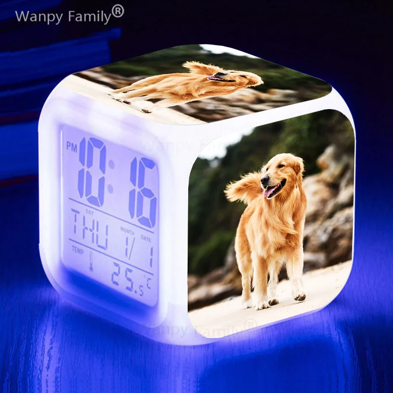 7color Glowing Led Digital Clock Multifunction Small Night Light Desk Clock Gift For Kids