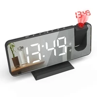 led digital alarm clock watch table electronic desktop clocks usb wake up clock with 180%c2%b0 time projection snooze