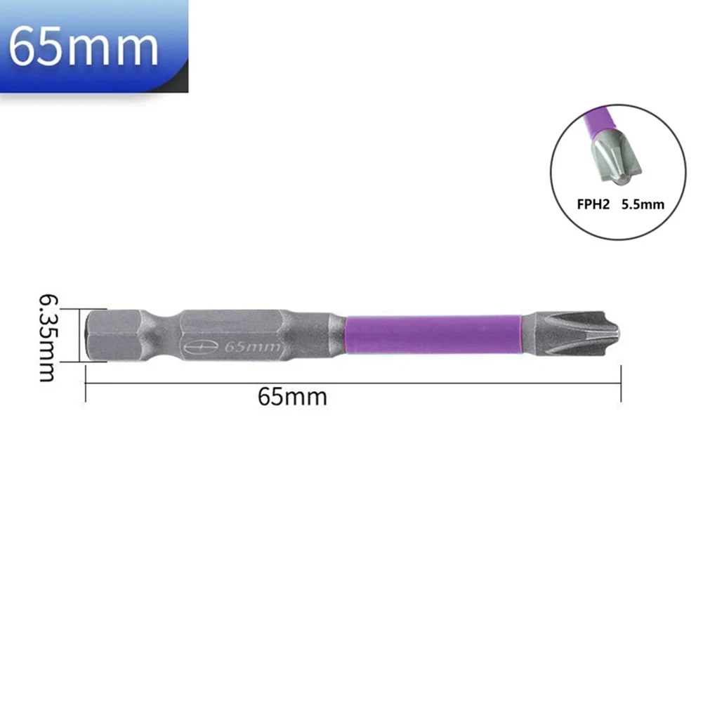 

High Quality Screwdriver Bits Electrician Batch 65/110mm Hex Shank 6Pcs Alloy Steel Magnetic Batch With Magnetizer