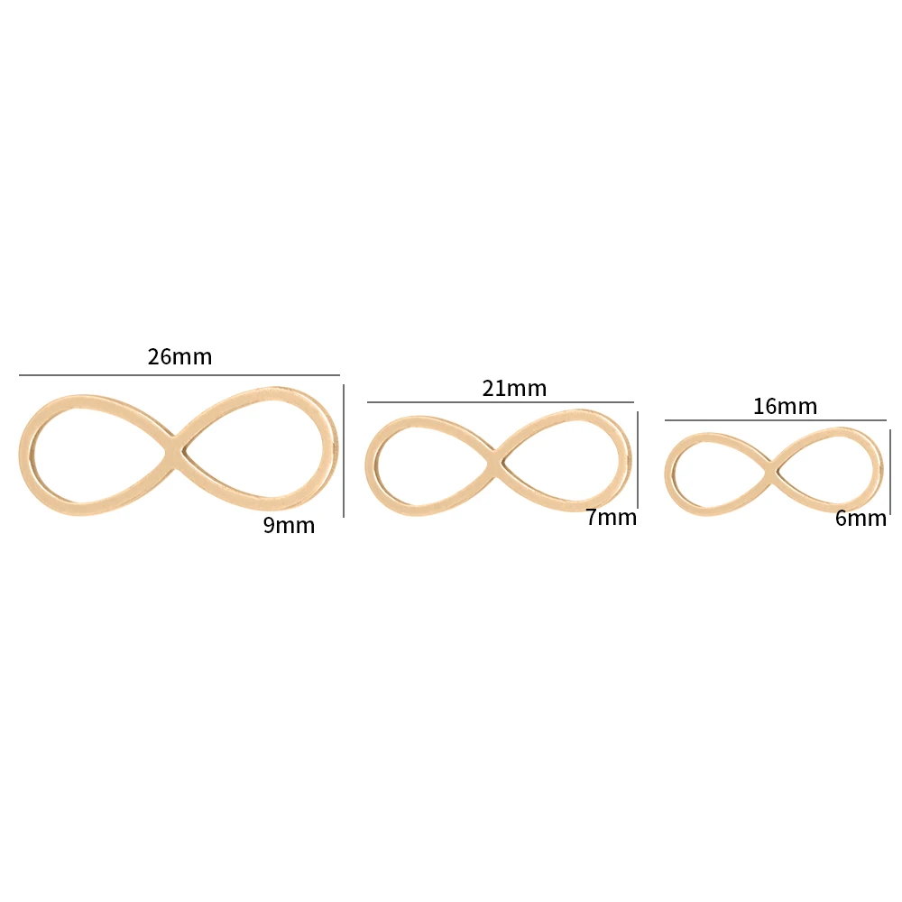 

10PCS/Lot Gold/Silver Colors Infinite Symbols Pendant Charm Stainless Steel For Jewelry Necklace DIY Accessories Supplies