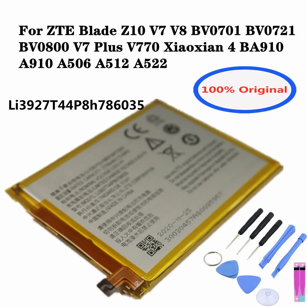 Новый оригинальный аккумулятор Li3927T44P8h786035 для ZTE Blade Z10 V7 V8 BV0701 BV0721 BV0800 V7 Plus V770 Xiaoxian 4 BA910 A910 A522