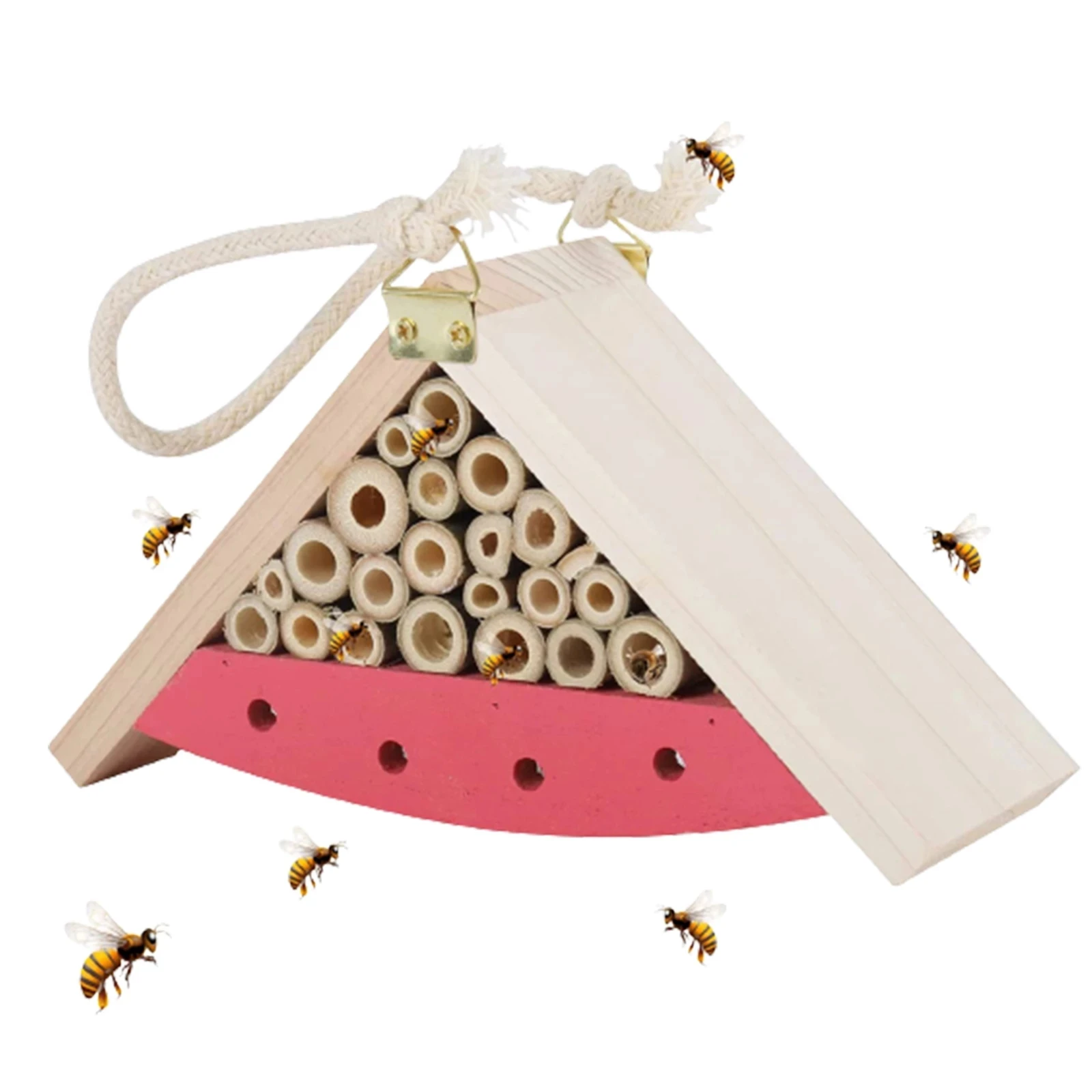 Wooden Insect House Bee&Butterfly House Bug Hotel For Garden Hanging Bug Hotel For Mason Bees Butterfly Ladybirds Lacewings Pink