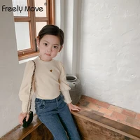 freely move baby girls long sleeve shirt princess shirt for tddler girl heart embroidery pullover casual shirt children tops