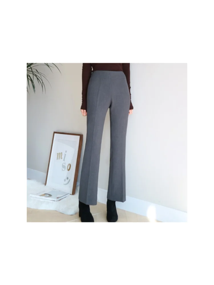 

Women Slim Flare Pants Korean Fashion High Waist Pants Elegant Ladies Esuit Pants Pantalon Mujer Elasticado