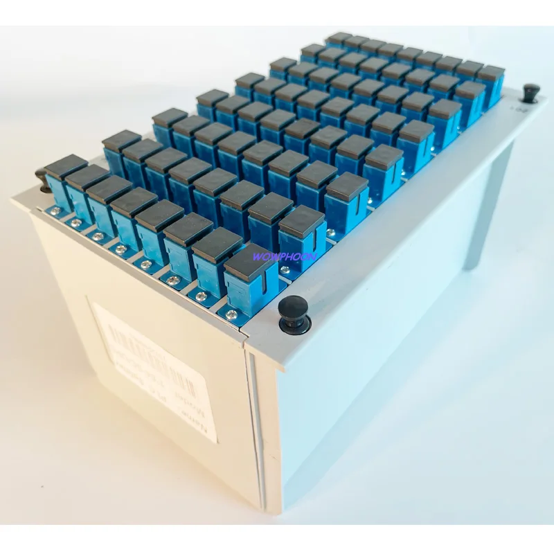 1:64 SC/UPC Fiber Optic Splitter 1x64 Optical PLC Splitter Cassette Box Card Inserting Type Optical FTTH PLC Splitter