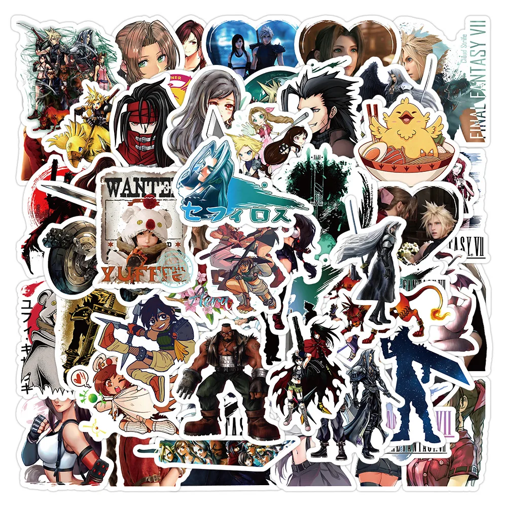 

10/30/60PCS Game Final Fantasy Graffiti Stationery Stickers DIY Motorcycle Guitar Skateboard Waterproof Cool PVC Decal Kids Toys