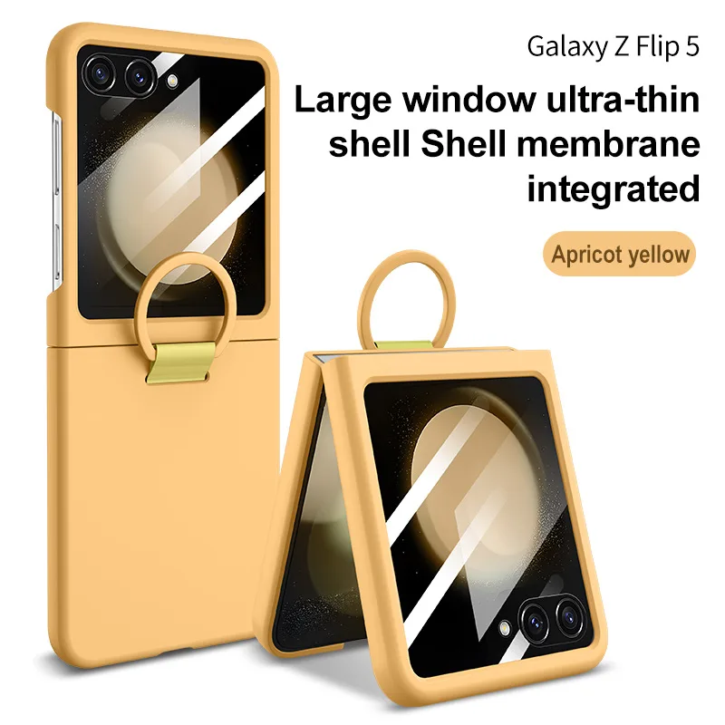 2024 популярный стеклянный чехол с ощущением кожи для Samsung Galaxy Z Flip 6 5 5G складной