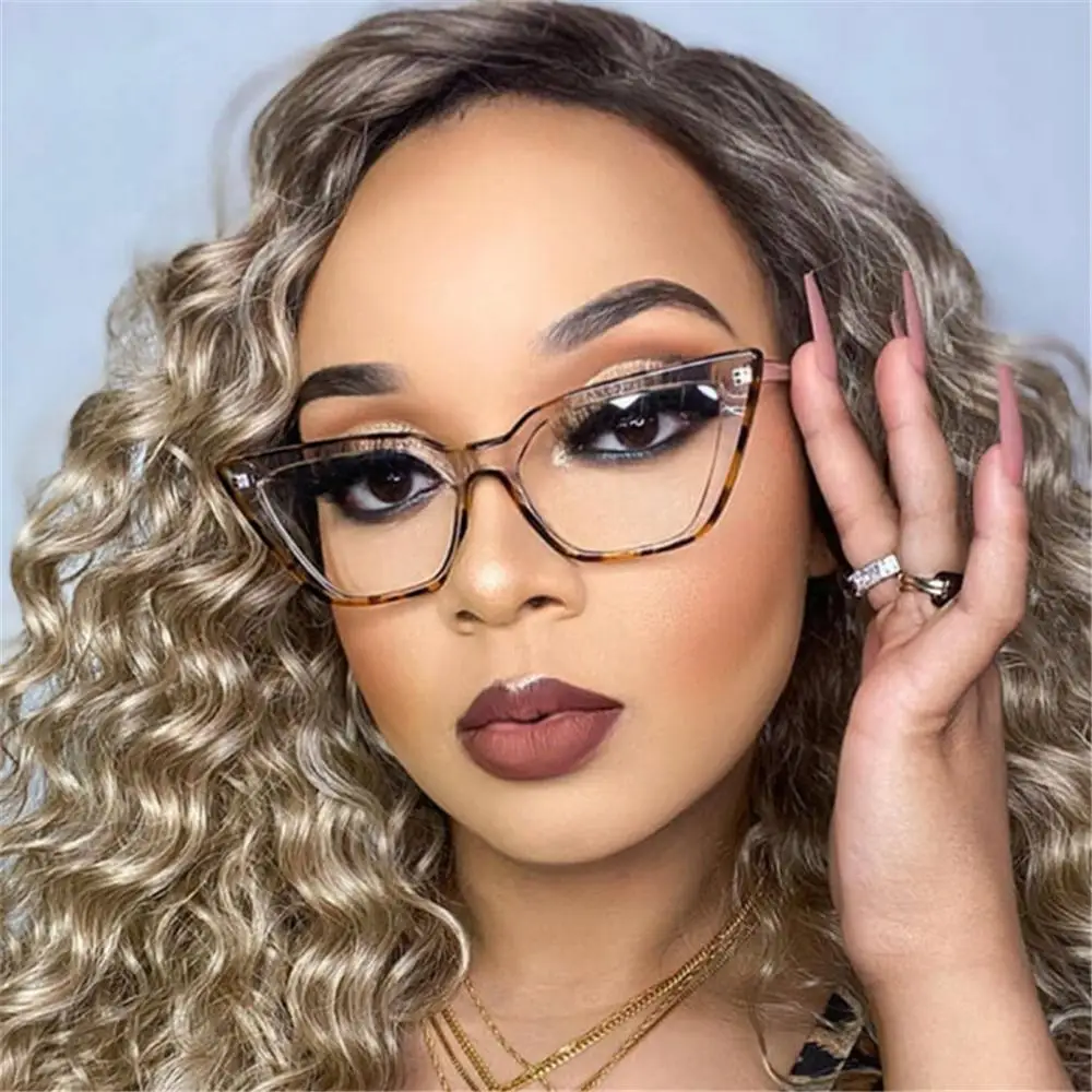 

Модные компьютерные очки с защитой от УФ-излучения, очки «кошачий глаз» с сисветильник кой, женские очки без рецепта, оправа