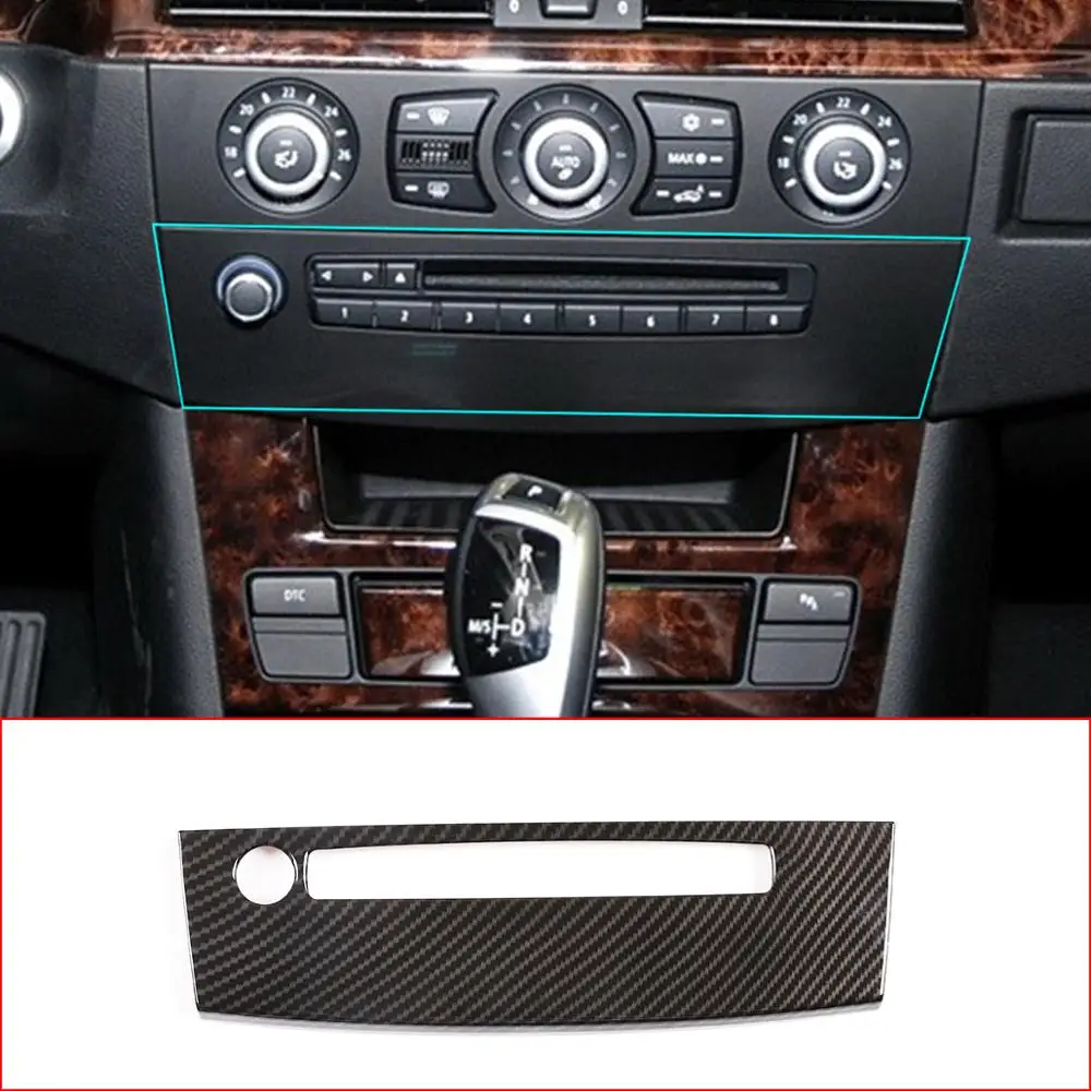 

For BMW 5 Series E 60 2004-2010 ABS Carbon Fiber Car Console Volume adjustment control panel Cover Trim sticker Car Accessories