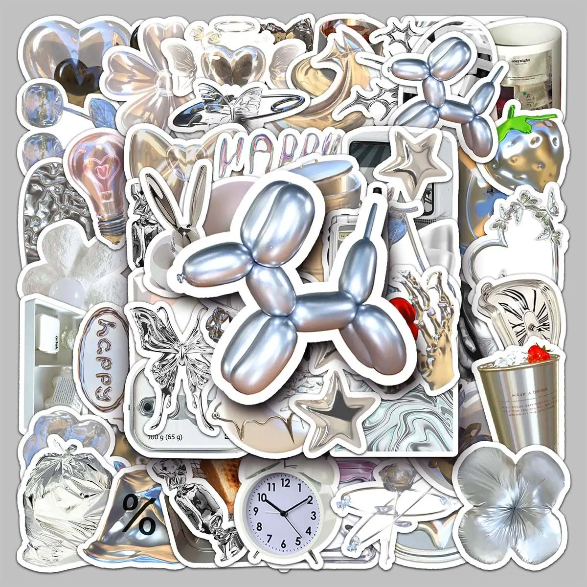 

Silver Ins Small Fresh Creative Gift Sticker Phablet Suitcase Water Cup Diy Waterproof Decorative Sticker