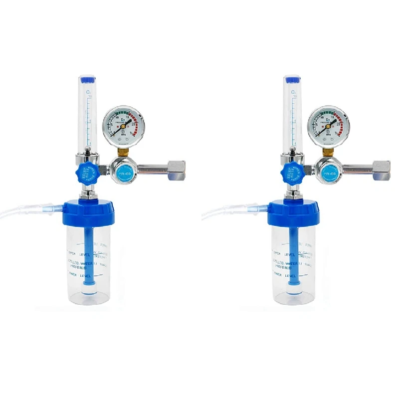 

2X Oxygen Flow Meter Oxygen Flowmeter Pressure Gauge Oxygen Pressure Valve Regulator 0-10L/Min G5/8