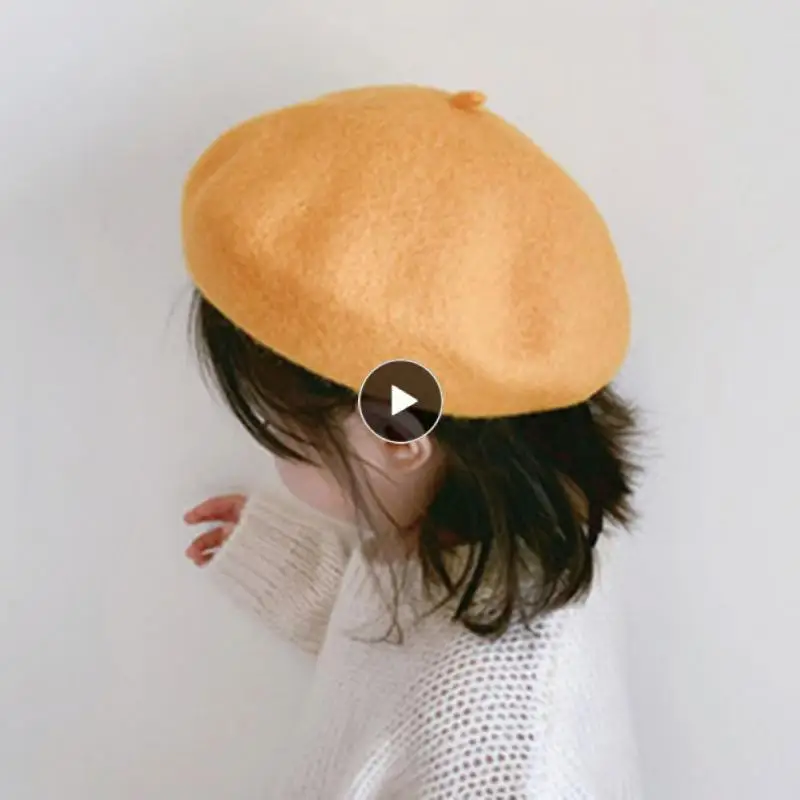 

Winter Kid Hat Beret Cap Girl Boy Warm Baby Wool Beanie Hat French Artist Painter Hat Retro Vintage Elegant Beret Children Beret