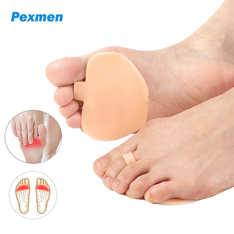 

Pexmen 2Pcs Soft Gel Forefoot Pad Ball of Foot Cushions Metatarsal Pads Shoes Insole for Pain Relief Foot Care Protector