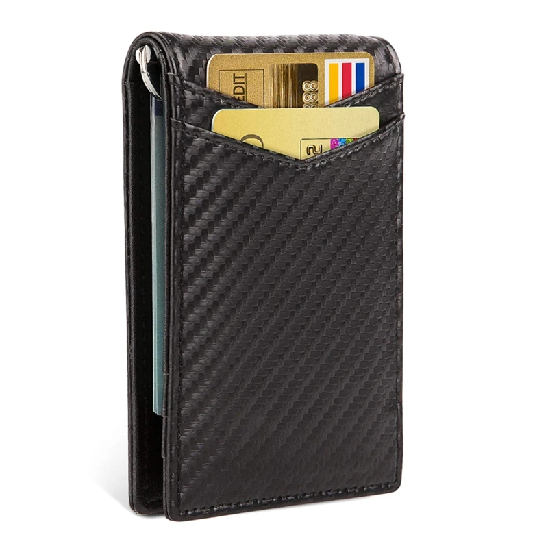 

Men's Women Wallet Anti-theift Credit Card Wallet Coin Compartment RFID Protection Simple Ultra-thin PU Small Money Clip