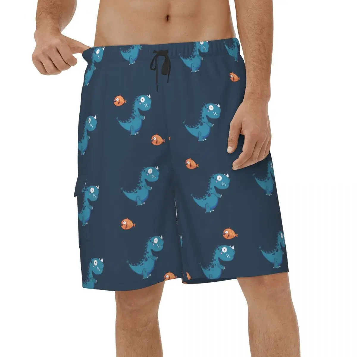 

Dinosaurs Shorts Quick Dry Mens Beach Shorts Fish Casual Men Beachwear