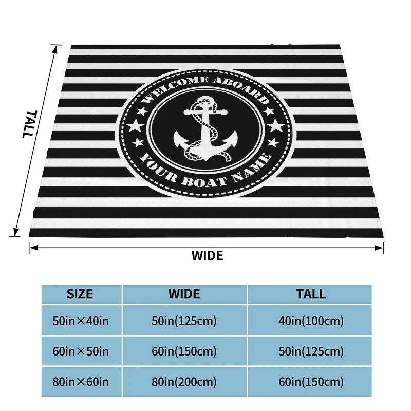 

Настраиваемое флисовое одеяло с якорем, полиэстер/хлопок