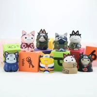 8pcsset q version bandai kawaii naruto cos cat action figure toys boy girl ornaments anime decor