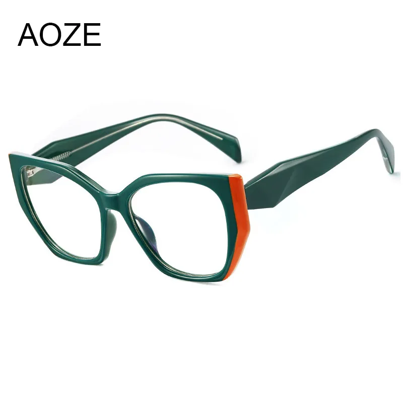 

AOZE 2022 Cat Eye Anti-blue Light Ultralight Glasses Frames Women Optical Fashion Computer Glasses 95372