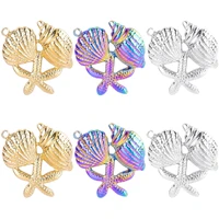 mix conch pendant stainless steel charms for jewelry making supplies starfish charm pendant diy ocean fashion materials findings