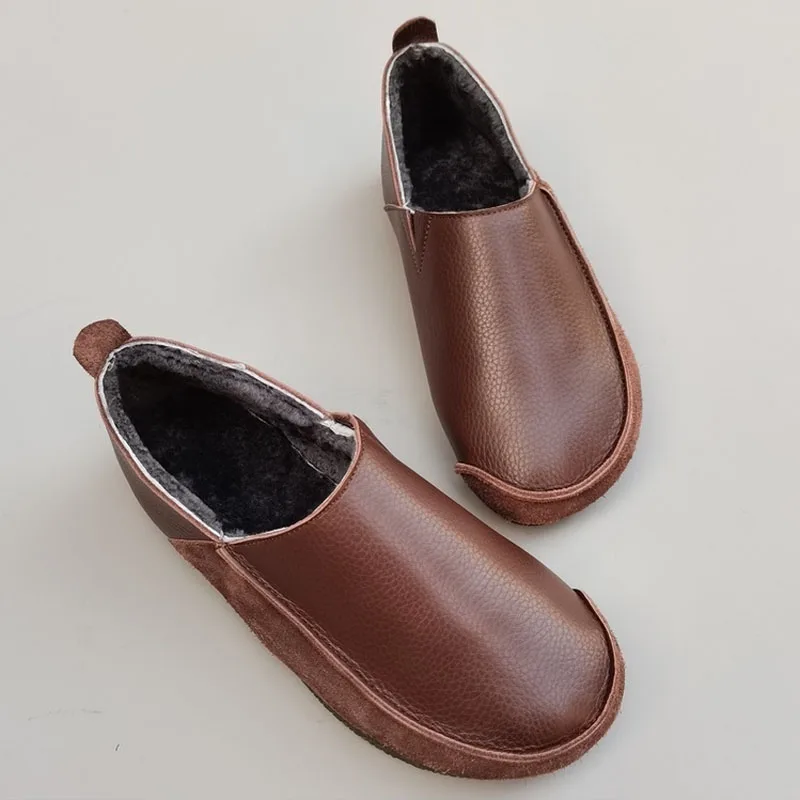 

Женские мокасины из натуральной кожи, на меху, без застежки